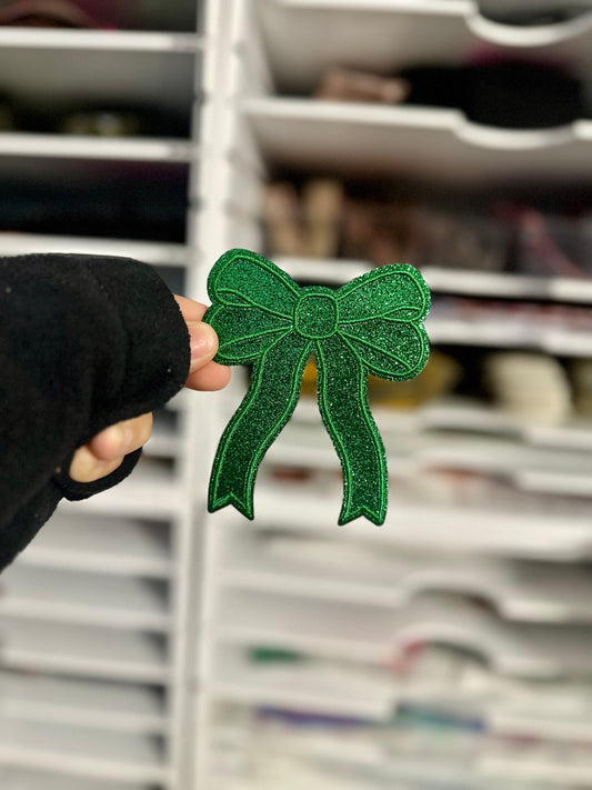 GREEN BOW GLITTER PATCH (RTS)