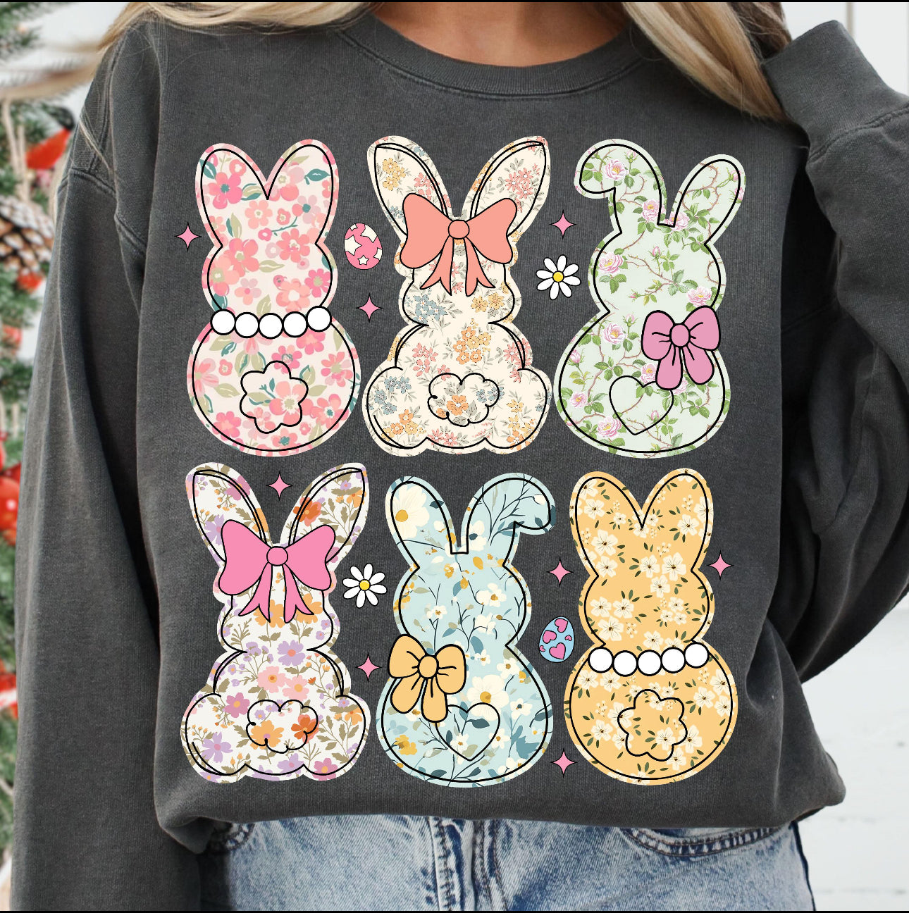 COQUETTE EASTER BUNNY FLORAL DTF TRANSFER