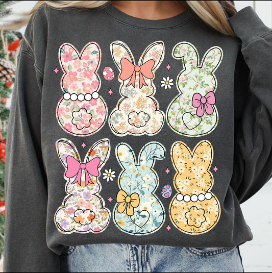 COQUETTE EASTER BUNNY FLORAL DTF TRANSFER