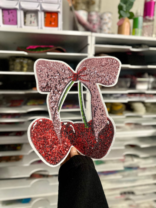 BOW CHERRIES SEQUIN PATCH (RTS)