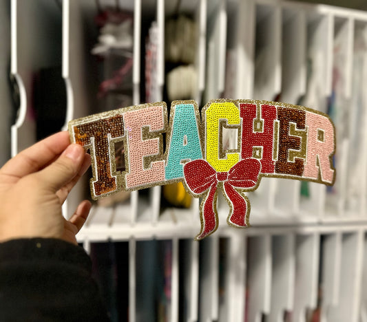 BOW TEACHER SEQUIN PATCH (RTS)