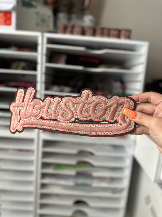 EMBROIDERED HOUSTON BEIGE PATCH (RTS)