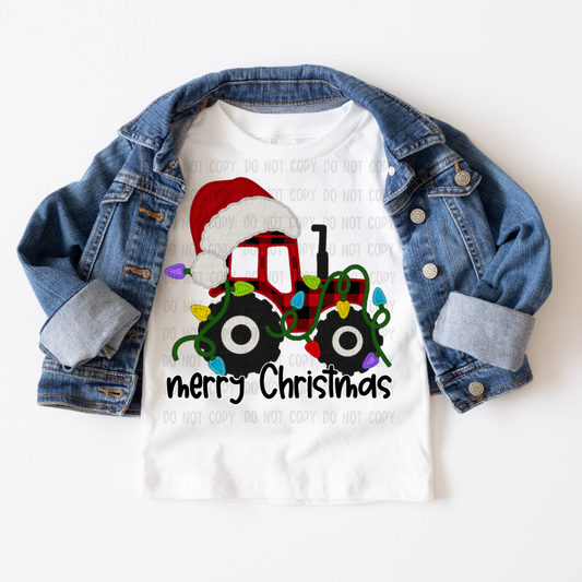 Merry Xmas tractor DTF transfer
