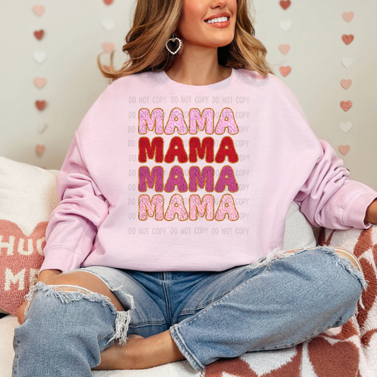 Mama faux chenille dtf transfer