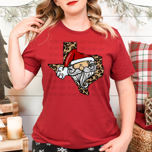 Texas Santa Leopard dtf transfer