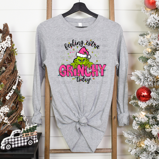 Pink grinchyy dtf transfer