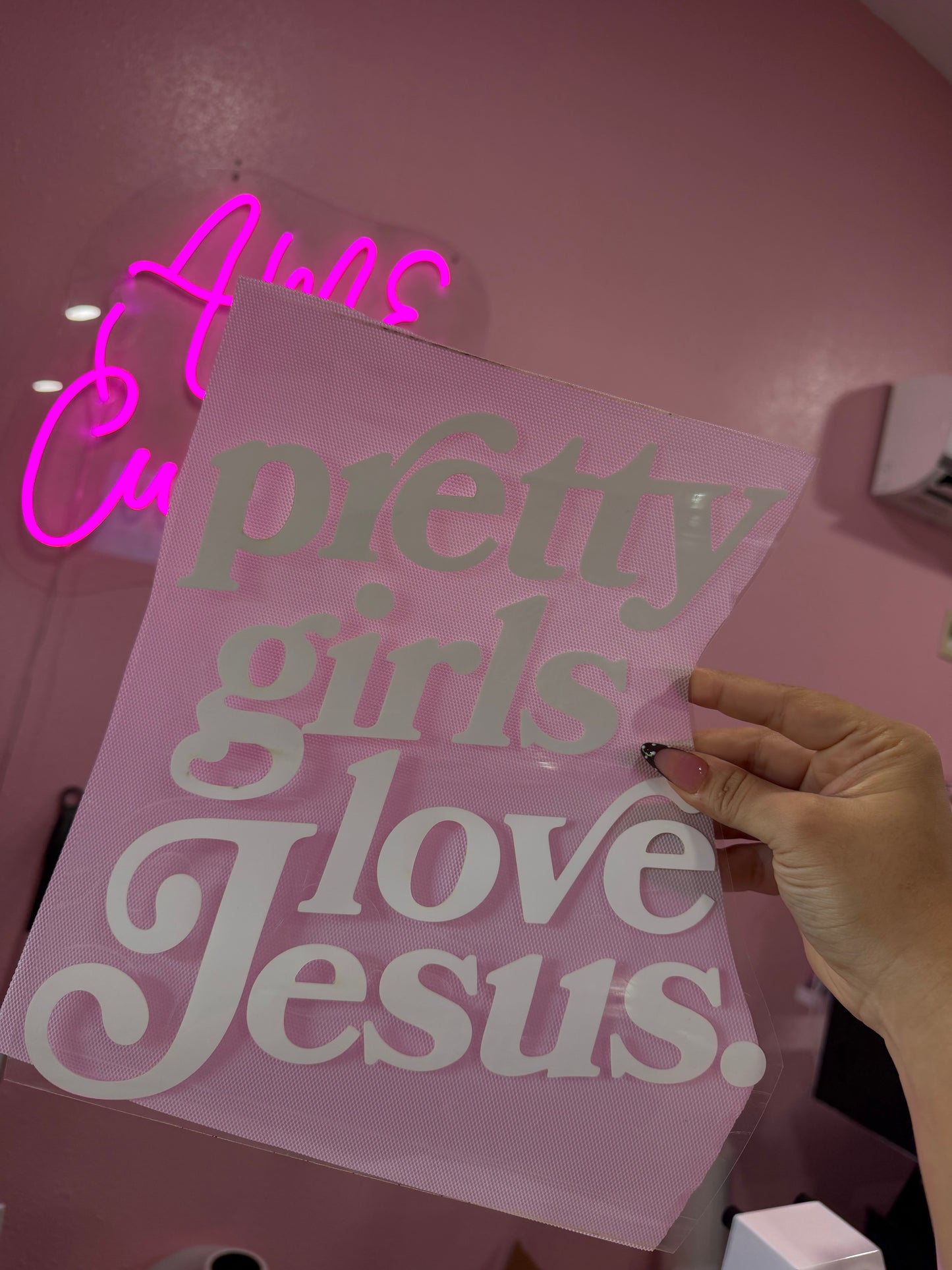 Pretty Girls Love Jesus PUFF TRANSFER (RTS)