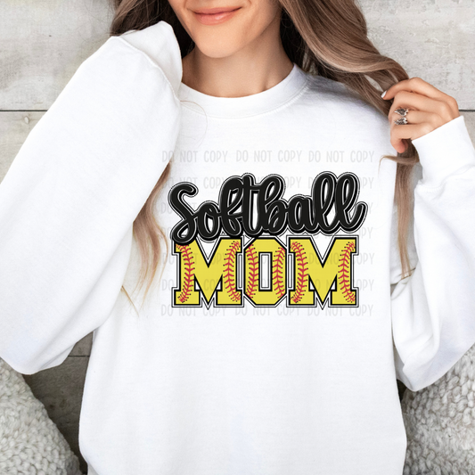 Softball mom dtf transfer