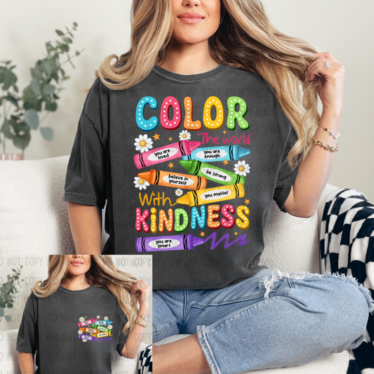 color the world with kindness + pocket size (dtf transfers)
