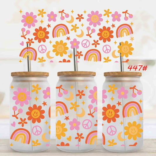 Rainbows & Daisies uv dtf wrap (RTS)