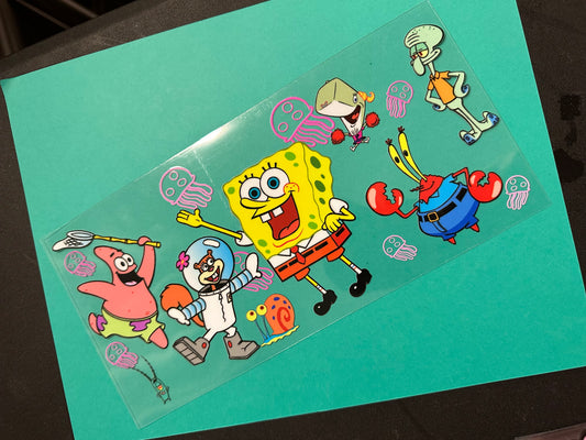 Sponge and friends uv dtf wrap (RTS)