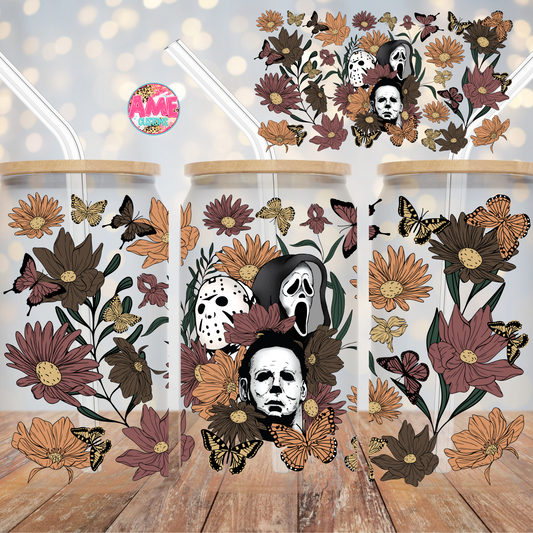 Horror friends floral uv dtf wrap (RTS)