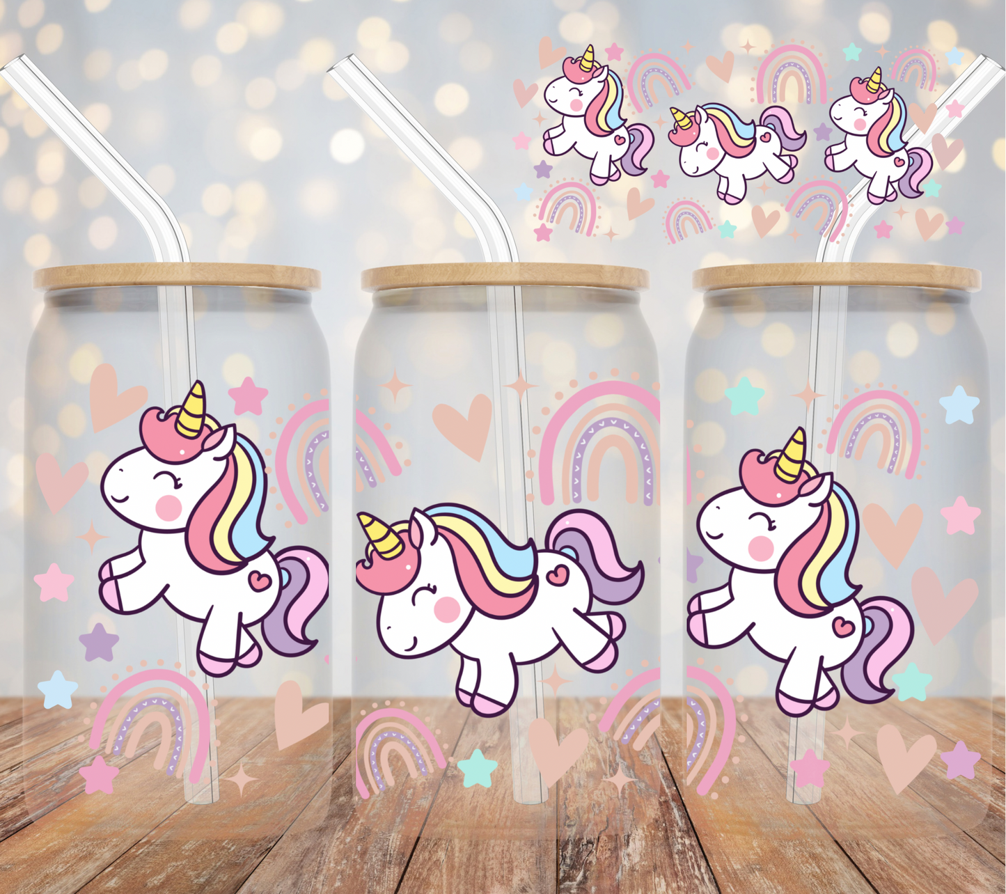 Unicorn rainbows UV DTF WRAP (RTS)