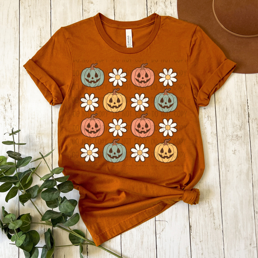 Pumpkin daisy DTF TRANSFER