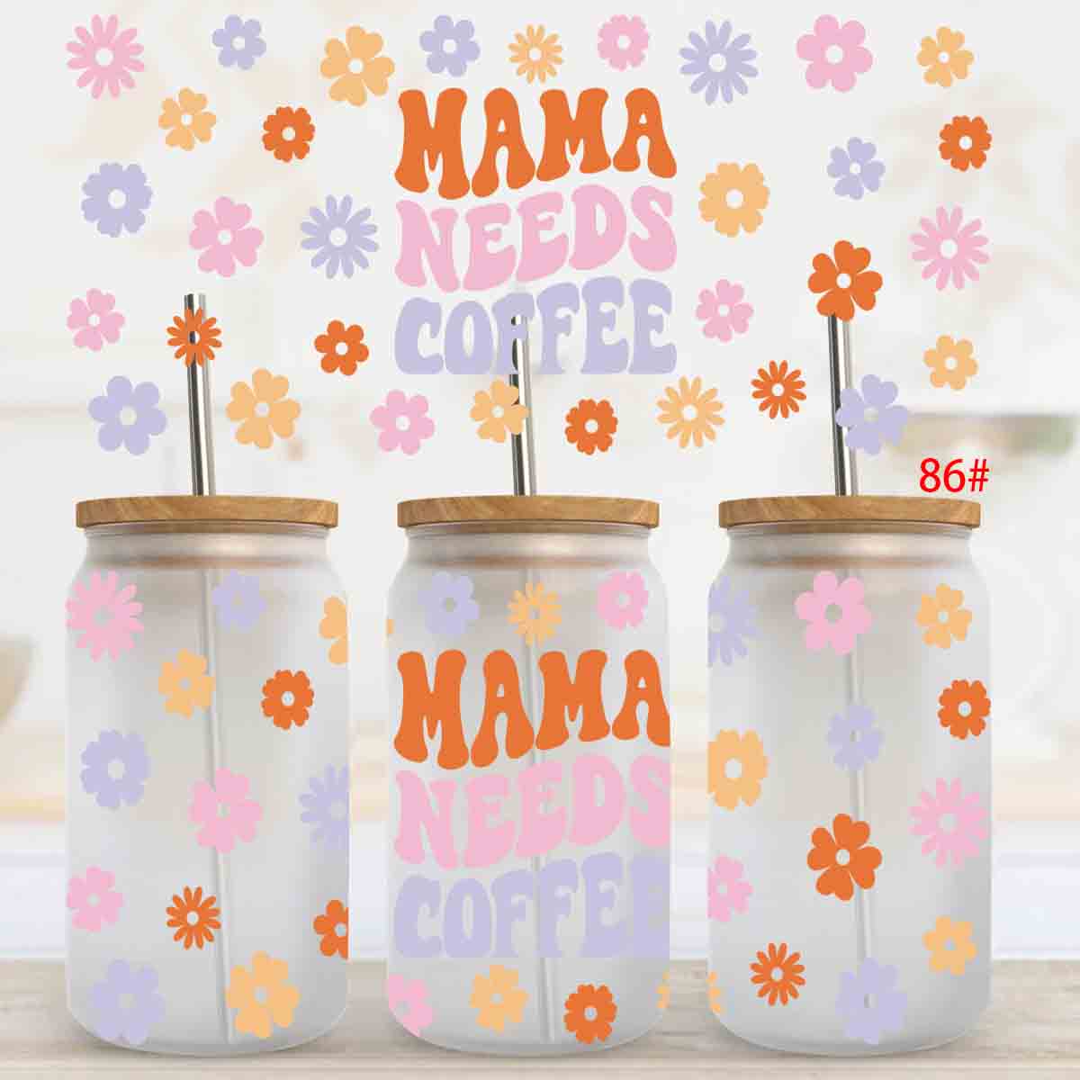 Mama needs coffee uv dtf wraps (RTS)