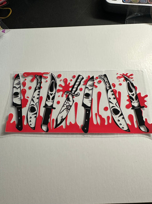 HORROR FRIENDS KNIFESS BLOODD UV DTF WRAP (RTS)