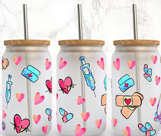 Nurse doodles uv dtf wrap RTS
