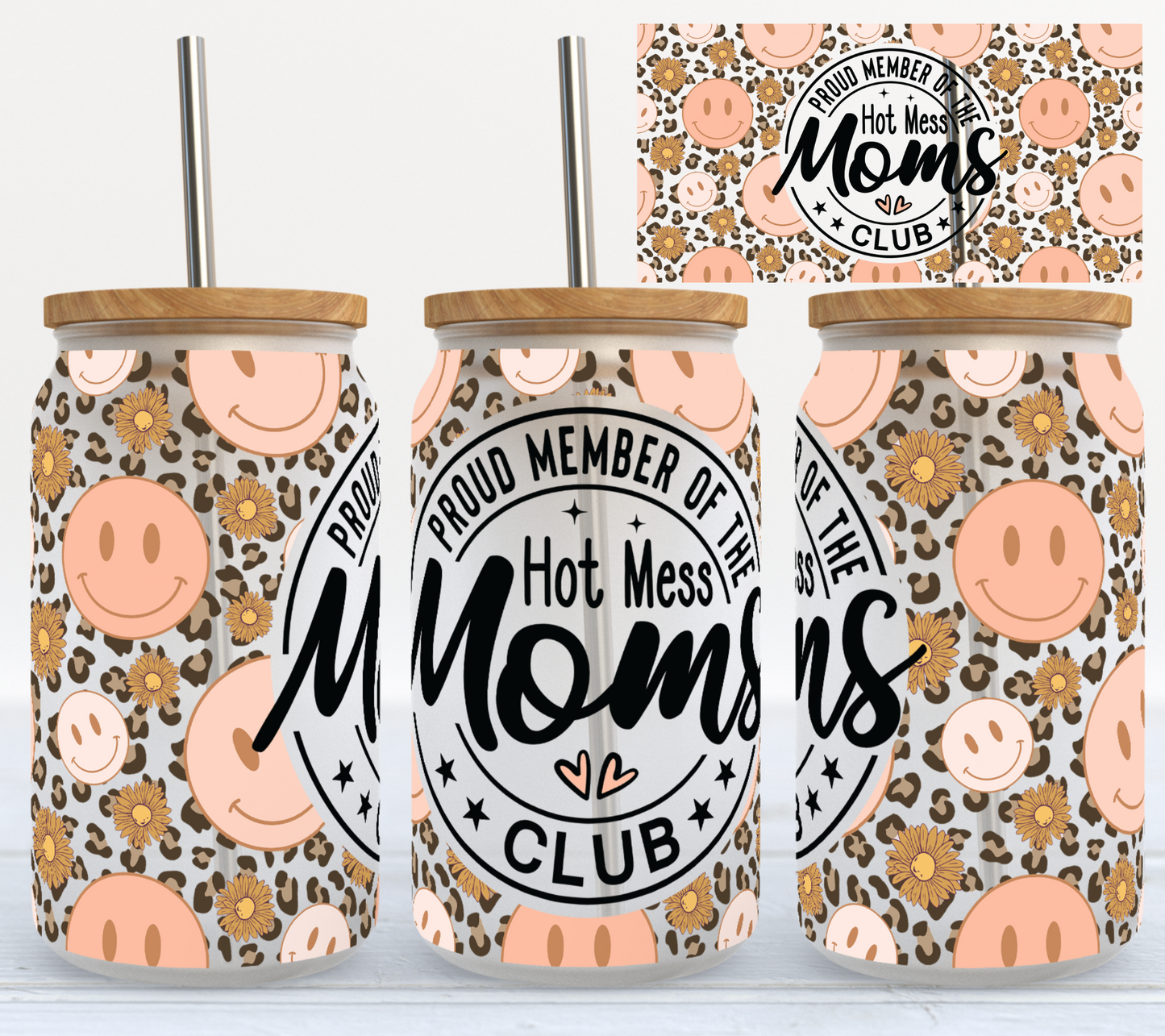 Hot mess moms club UV DTF WRAP (RTS)