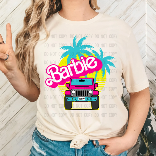 BARBIEE CAR DTF TRANSFER