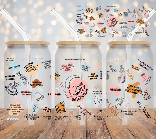 Mom daily affirmations (2) uv dtf wrap RTS