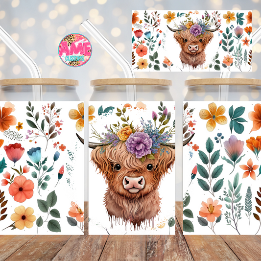 Cute cow western uv dtf wrap (RTS)