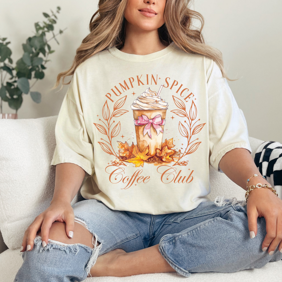 Pumpkin spice coffee club dtf transfer