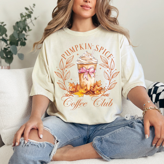 Pumpkin spice coffee club dtf transfer