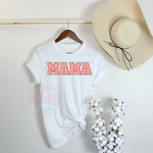 Mama faux chenille patch