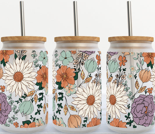 Muted Colored Floral UV DTF (RTS)