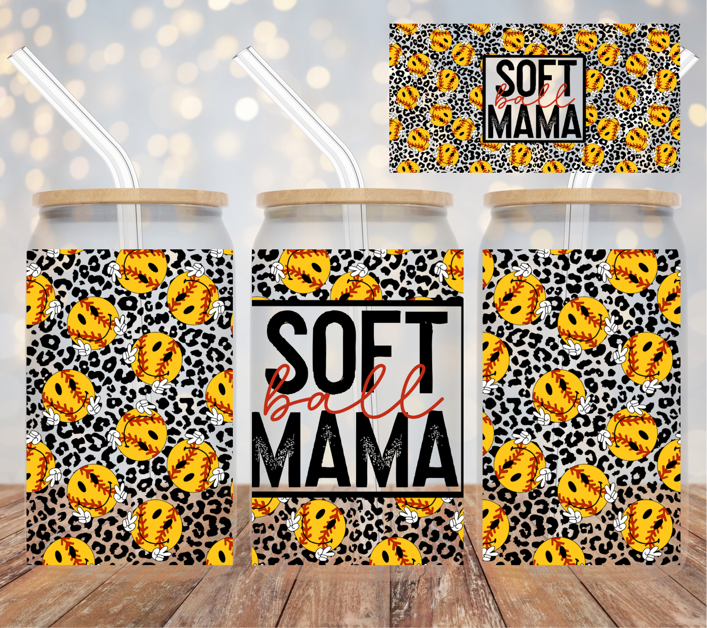 Softball mama UV DTF (RTS)